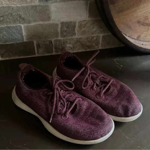 Allbirds Kids’ Smallbirds Wool Maroon Sneakers sz 3 - Picture 3 of 9